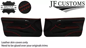 Cuciture Rosse Pelle 2X Completo Portiera Anteriore Cover Per BMW E46 Cabriolet - Foto 1 di 4