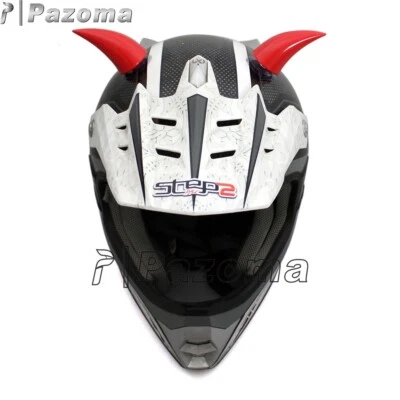 Casco de motocicleta 2 piezas cuernos de diablo esquina casco decoración con ventosas Foto 1 de 4