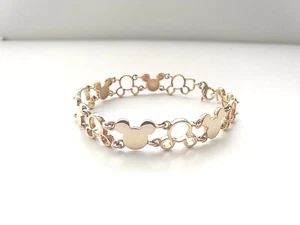 14k Solid Yellow Gold Disney Mickey Mouse Chain Bracelet - 21.71g - Picture 1 of 11