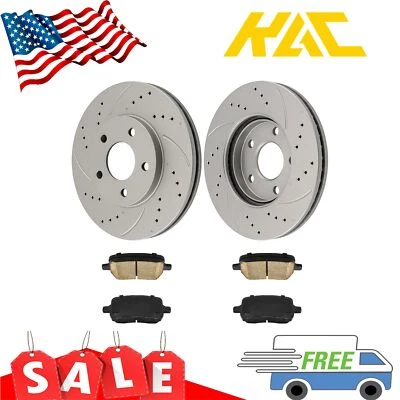 Rotores de disco perforados delanteros y pastillas de freno para Chevrolet HHR 2006-2011 55122 y D1160 Foto 1 de 4