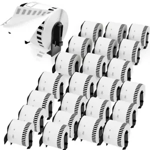 Compatible with DK-2205 Replacement 2-3/7"x100’ for Brother QL Printers 24 Rolls - Picture 1 of 24