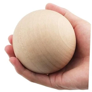 6 PCS 2-3/4 Inch Natural Large Wood Balls, Unfinished Wooden 2.7 Inch 6 PCS - Picture 1 of 8