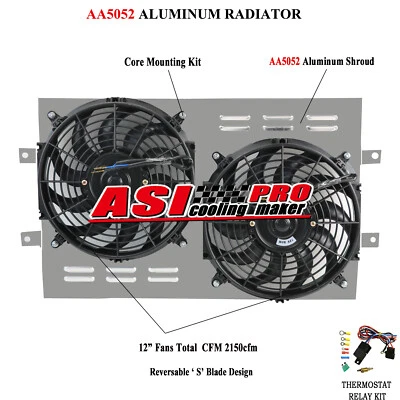 Radiator Shroud with Electric Fan for 1963-1968 Chevy Impala/Biscayne/Bel-Air Foto 1 de 4