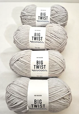 Hilo POSH Big Twist - GRIS OREJA - Juego de 4 - Lote de tinte # JF24-018 - 7,05 oz Foto 1 de 4
