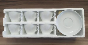 Set 6 Tazze Da Colazione Cappuccino Con Piattino RGG Coffee Line Porcellana - Foto 1 di 6