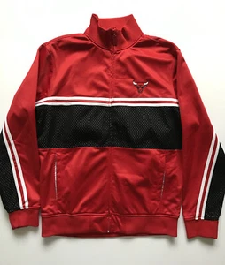 Authentic NBA UNK Chicago Bulls Full Zip Track Jacket Red White Black L - Picture 1 of 5