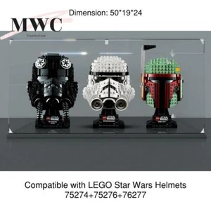 Display Case Acrylic Case for 3* Lego Star Wars Helmets 75274+75276+76277 - Picture 1 of 8