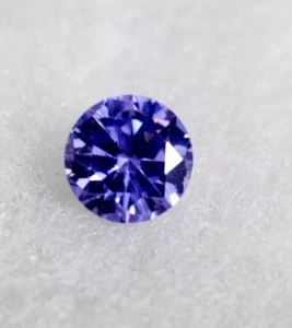 Tansanias Rundschliff 7,55 ct lebendiger violett-blauer Tansanit loser Edelstein - Bild 1 von 7