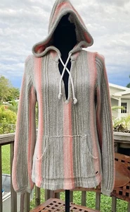 O'Neil Pullover Mens or Womens S Hooded Sweater Cover-up Long Sleeve Tan & Peach - Picture 1 of 6