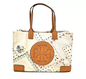 New Tory Burch Ella Floral Canvas Tote Bag - Foto 1 di 5