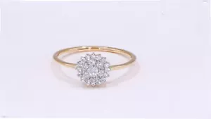0.20 Carat FG/VS Round Lab Grown Diamond Cluster Ring Made In 18K Solid Gold - Picture 1 of 8