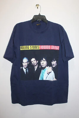 Camiseta Rolling Stones Voodoo Lounge 94/95 Tour Vintage Azul Marinho Tamanho GG - Imagem 1 de 4