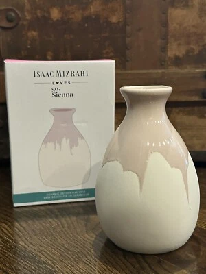 Florero Decoración Suroeste ~ ISAAC MIZRAHI Xo SIENNA ~ 2 Tonos Sumergido a Mano Foto 1 de 4