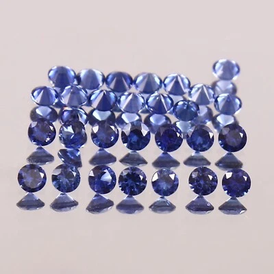 2x2MMNatural Ceylon Royal Blue Sapphire Calibrated Round Loose Cut Gems Lot 4Pcs - Image 1 of 4