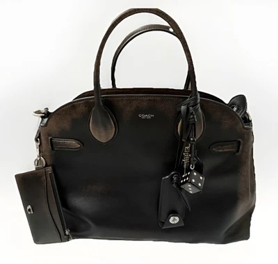 COACH Soft Empire Carryall Bag 40 In Loved Distressed Leather Black Brown - Image 1 of 4