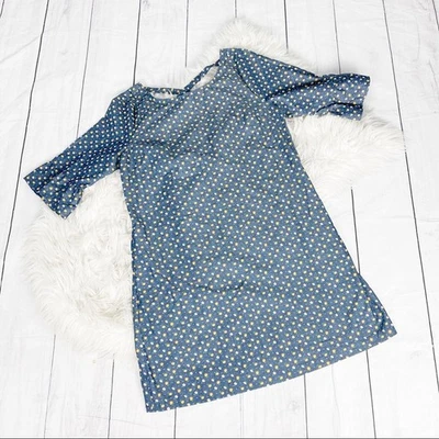 Modcloth Women's Crispy Combination Shift Dress In Navy Floral Size Large $89 - Image 1 of 4