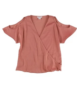 bar III Womens Draped Knit Blouse, bronzedrose, M - Picture 1 of 11
