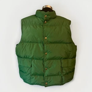 Vintage LL Bean Vest Green Mens XL Goose Down Puffer Insulated Outdoor 70s 80s - Picture 1 of 6