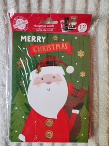 Weihnachtsgrußkarten skurril 12 Stück Karten Umschläge Siegel Urlaub - Bild 1 von 2