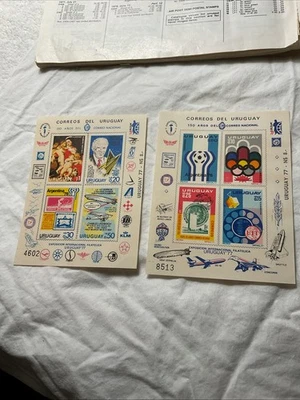 URUGUAY-(1977-1978)-HISTORICAL EVENTS LOT of 2-S.SHEETS MNH#13,CAT.VALUE $110. - Image 1 of 4