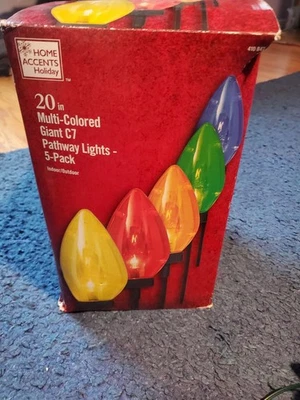 20 in. Multi-Colored Giant C7 LED Pathway Lights (5-Pack) - Image 1 of 4