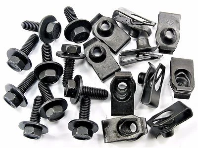 DODGE Body Bolts & U-nut Clips- M6-1.0 x 20mm Long- 10mm Hex- 20pcs (10ea)- #150 - Image 1 of 4
