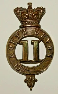 BRITISH MILITARY CAP BADGES, The 11th North Devonshire Regiment of Foot 1874-81 - Picture 1 of 2
