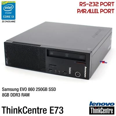 IBM Lenovo Thinkcentre E73 Computer PC RS-232 Parallel LPT Windows 7 250GB 8GB - Image 1 of 4