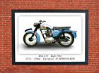 BSA C15 Classic Motorcycle Poster - A3 Size Print on Photographic Paper - Blue