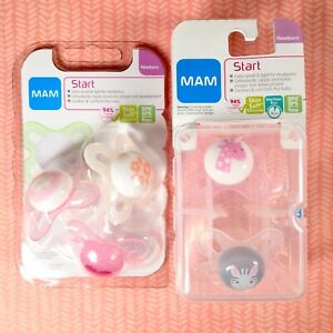 MAM Newborn Baby Girl Pacifier Soothie Set Sterilizer Box Infant Floral Animal