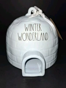 Rae Dunn Winter Wonderland Iglu Vogelhaus hell babyblau Keramik BRANDNEU - Bild 1 von 13