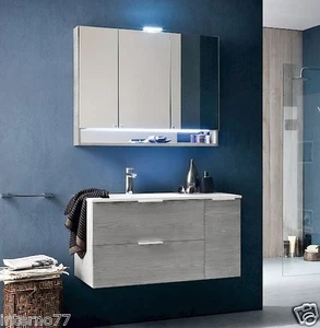 MOBILE DA BAGNO MODERNO B201 30 DIM L96xP51 CON SPECCHIO CONTENITORE - Foto 1 di 1
