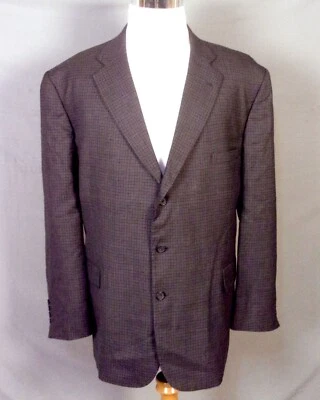 euc Stafford Executive 100% Wool Fine Wool Plaid 3 Button Blazer Sportcoat 50 R - Image 1 of 4