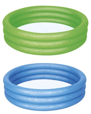# 2x Kinderpool Ø 122 cm Planschbecken Pool Badebecken Babybecken grün + blau - Bild 1 von 4