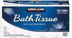 Kirkland Signature Ultra Soft Bath 2-Ply Tissue 4.5" x 4.0", 30 Rolls (380 Sheet - Picture 1 of 1