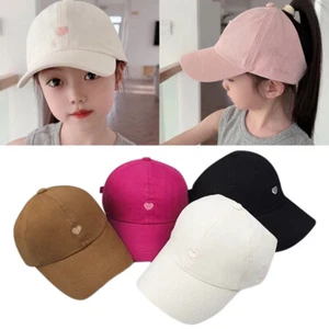 Girls Ponytail Baseball Cap Kids Wide Brimmed Sun Hat Boys Girls Baseball Cap S - Picture 1 of 22