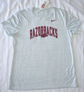 New Nike Arkansas Razorbacks Grey Red Dri-Fit Tee T Shirt Womens Size Large - Picture 1 of 3