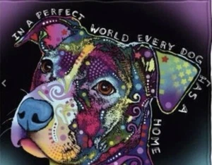 Colorful Pit Bull Fleece Blanket for Bed, 50 x 60 inches Dean Russo Pit Bull ... - Picture 1 of 5
