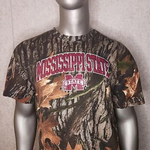 Camiseta Mississippi State Bulldogs Para Hombres Manga Corta Caza Bosque Camuflaje NCAA - Imagen 1 de 7