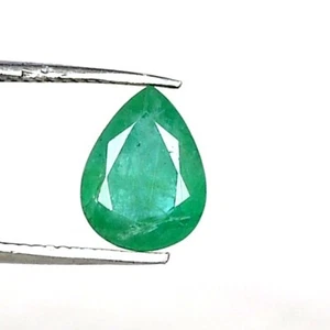 8.25x6.25 mm Certified Natural Emerald Pear Cut 1.19 CTS Untreated Loose Gems - Picture 1 of 6