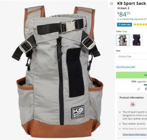 K9 Sport Sack Urban 2 Size XS BRAND NEW WITH TAG - Picture 1 of 8
