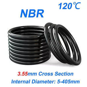 3.55mm Cross Section O Rings NBR Nitrile Rubber 5-405mm ID Oil Resistant Seals - Picture 1 of 6