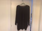 Ladies Chocolate Brown Glitter Long Tunic Dress 182022 Plus Made In Italy Nwot