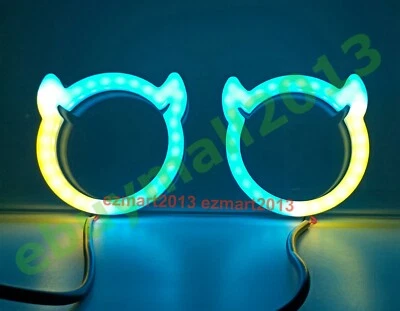 Anillo de cuerno de buey BT Flash Dynamic Flow Chase RGB color neón ojo de ángel demonio para GMC Foto 1 de 4