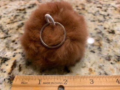 Bolso de Mano Llavero Genuino Piel de Conejo Bola PomPom Teléfono Celular Coche Colgante Llavero Foto 1 de 2