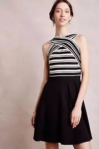 Free People Anthropologie Crosswise Flare Kleid Größe 10 - Bild 1 von 4