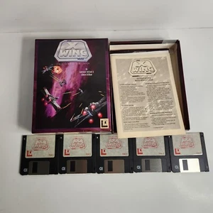 1992 Star Wars X-Wing Space Combat Simulator Big Box PC LucasArts 3.5 IBM Floppy - Picture 1 of 12