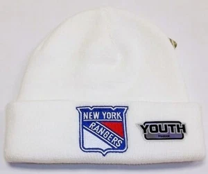 Reebok New York Rangers Youth White Cuffed Knit Hat Beanie - Picture 1 of 1
