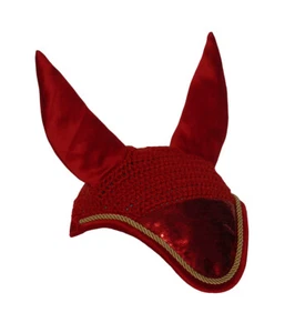 Rhinegold Sequin Ear Bonnet Fly Veil, Navy, Full Size. Matches Lucky Clover Pad - Picture 1 of 4