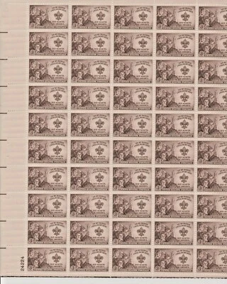 3c Boy Scouts On My Honor US Stamp MNH Full Pane  #995 - Image 1 of 2